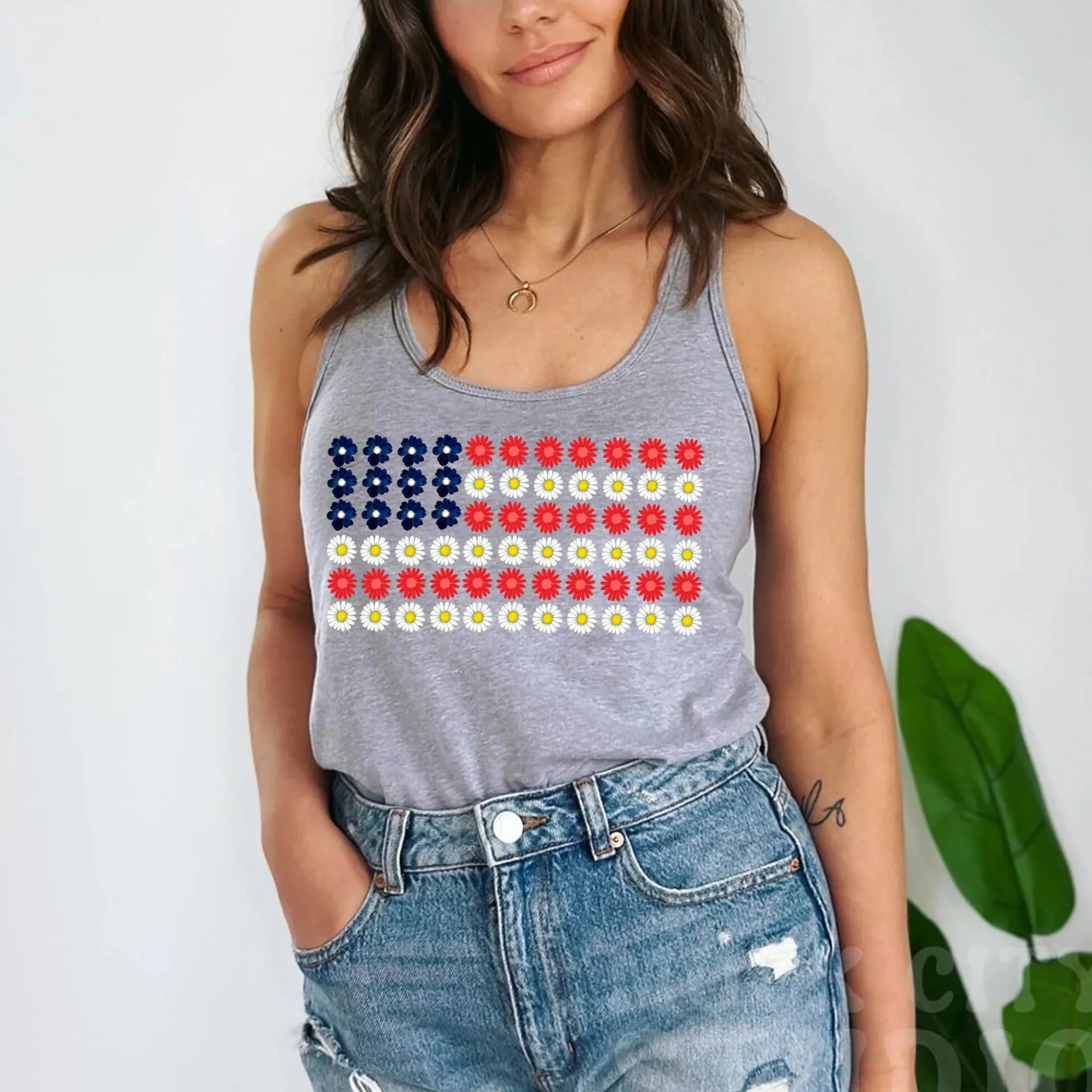 American Flag Daysies, Flowers Independence Day T-shirt - Product image 17 T-Shirts by Adorb.co